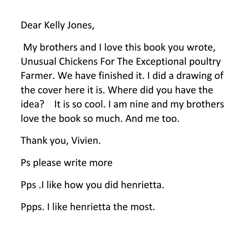 kid letter about Unusual Chickens